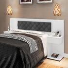 Cabeceira Casal Estofada Branco Chumbo