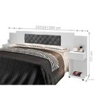 Cabeceira Casal Estofada Branco Chumbo