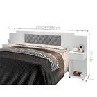 Cabeceira Casal Estofada Branco Cinza