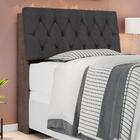 Cabeceira Casal Estofada Chocolate Chumbo