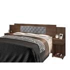 Cabeceira Casal Estofada Chocolate Cinza