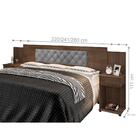 Cabeceira Casal Estofada Chocolate Cinza