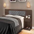 Cabeceira Casal Estofada Chocolate Cinza