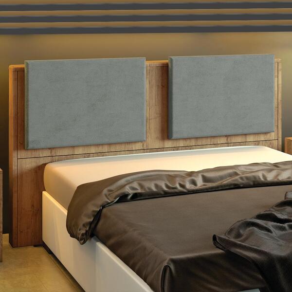 Cabeceira Casal Estofada Dallas 1,60m Amêndoa