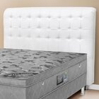 Cabeceira Casal Estofada Dama  Branco