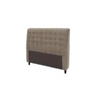 Cabeceira Casal Estofada Dama  Marrom Taupe