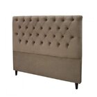 Cabeceira Casal Estofada Embaixatriz  Marrom Taupe