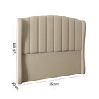 Cabeceira Casal Estofada Grey 140 Cm Para Cama Box Sintético