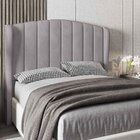 Cabeceira Casal Estofada Grey 140 Cm Para Cama Box Veludo Pra