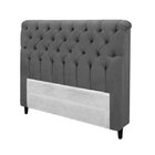 Cabeceira Casal Estofada Imperatriz  Cinza Escuro