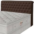 Cabeceira Casal Estofada Imperatriz Helanca Marrom - Simbal