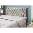 Cabeceira Casal Estofada Imperatriz Suede Bege Simbal