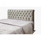 Cabeceira Casal Estofada Imperatriz Suede Bege Simbal
