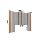 Cabeceira Casal Estofada Linho Cinza Claro Tw194 Freijó Liso