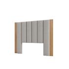 Cabeceira Casal Estofada Linho Cinza Claro Tw194 Freijó Liso