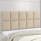 Cabeceira Casal Estofada Luna 150x60cm  Bege