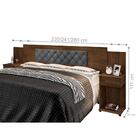 Cabeceira Casal Estofada Malbec Chumbo