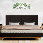 Cabeceira Casal Estofada Marrom Suede Para Cama Box Viena