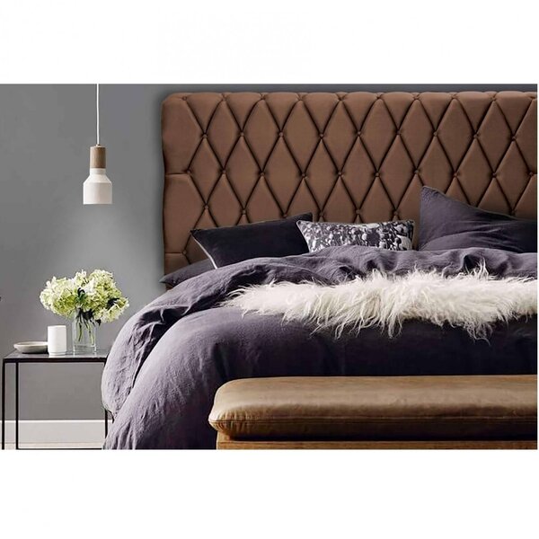 Cabeceira Casal Estofada Nala Luxor Marrom