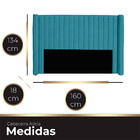 Cabeceira Casal Estofada Para Cama Box Alicia Veludo Azul Cla