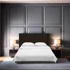 Cabeceira Casal Estofada Para Cama Box Alicia Veludo Marrom