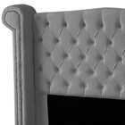 Cabeceira Casal Estofada Para Cama Box Ayla Veludo Cinza Claro