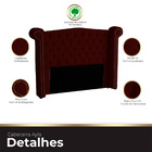 Cabeceira Casal Estofada Para Cama Box Ayla Veludo Marsala
