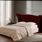 Cabeceira Casal Estofada Para Cama Box Ayla Veludo Marsala