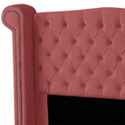 Cabeceira Casal Estofada Para Cama Box Ayla Veludo Rose