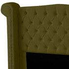 Cabeceira Casal Estofada Para Cama Box Ayla Veludo Tabaco