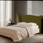 Cabeceira Casal Estofada Para Cama Box Ayla Veludo Tabaco