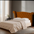 Cabeceira Casal Estofada Para Cama Box Ayla Veludo Terracota