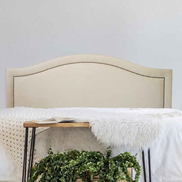 Cabeceira Casal Estofada Para Cama Box Curva Luxo Com Tachas