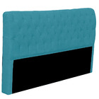 Cabeceira Casal Estofada Para Cama Box Glass Veludo Azul Claro