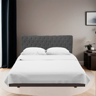 Cabeceira Casal Estofada Para Cama Box Glass Veludo Cinza Chu