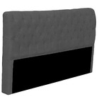 Cabeceira Casal Estofada Para Cama Box Glass Veludo Cinza Chu