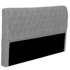 Cabeceira Casal Estofada Para Cama Box Glass Veludo Cinza Cla