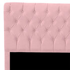 Cabeceira Casal Estofada Para Cama Box Glass Veludo Rosa Bebe