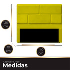 Cabeceira Casal Estofada Para Cama Box Jade Veludo Amarelo