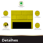 Cabeceira Casal Estofada Para Cama Box Jade Veludo Amarelo