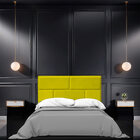 Cabeceira Casal Estofada Para Cama Box Jade Veludo Amarelo
