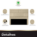 Cabeceira Casal Estofada Para Cama Box Jade Veludo Bege