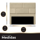 Cabeceira Casal Estofada Para Cama Box Jade Veludo Bege