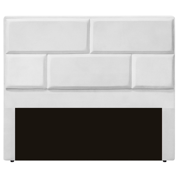 Cabeceira Casal Estofada Para Cama Box Jade Veludo Branco