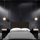 Cabeceira Casal Estofada Para Cama Box Jade Veludo Marrom