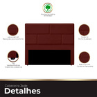 Cabeceira Casal Estofada Para Cama Box Jade Veludo Marsala