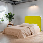 Cabeceira Casal Estofada Para Cama Box Lizza Veludo Amarelo