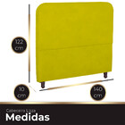 Cabeceira Casal Estofada Para Cama Box Lizza Veludo Amarelo