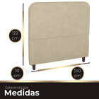 Cabeceira Casal Estofada Para Cama Box Lizza Veludo Bege