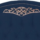 Cabeceira Casal Estofada Para Cama Box Maitê Veludo Azul Mari